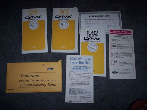 1982 mercury lynx owner &amp; operting guides brochures ford car company