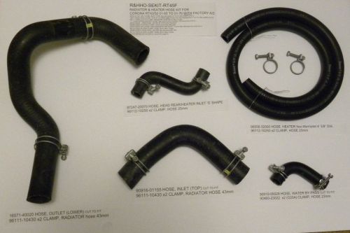 Toyota corona rt43/52 07-66 to 01-70 radiator &amp; heater hose kit with factory a/c
