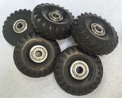 5 hard rubber tires~4 1/8&#034; diam. x 1 3/8&#034; w- perfect for battlebots or go-karts!