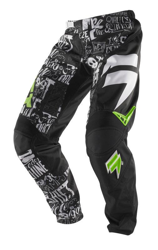 Shift assault youth masked black / green pant motocross atv mx 2014 pants