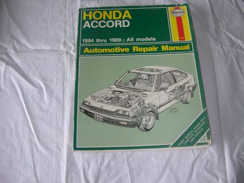 Honda accord 1984 thru 1989 all models (haynes repair manual #1221) 1998