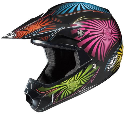 Hjc cl-xy youth whirl black pink yellow motorcycle helmet size  small