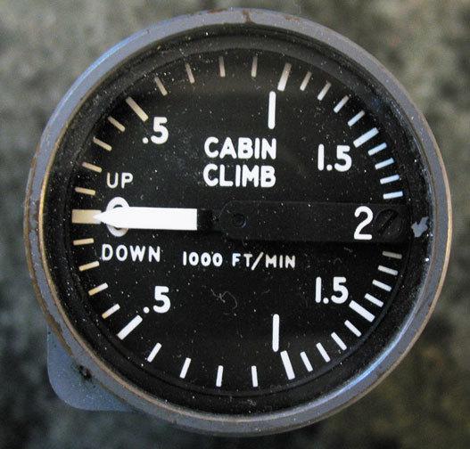 Cabin rate of climb indicator from a gulfstream jet