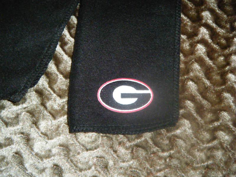 Georgia bulldogs  black fleece scarves scarfs scarf  9" x60" college ncaa