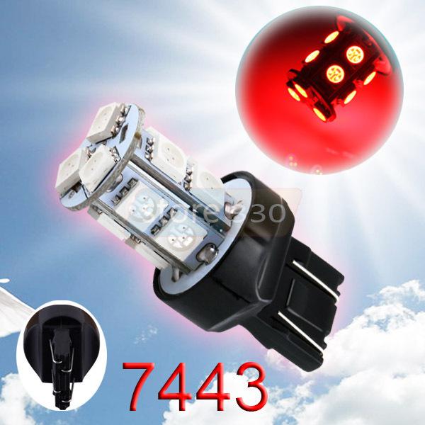 7443 7440 t20 13 smd 5050 red stop tail brake signal led car light bulb lamp