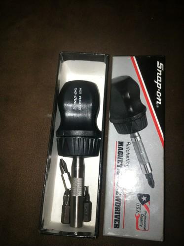 Snap on black stubby magnetic ratchet screwdriver 4 5/16 ssdmr1a made in usa