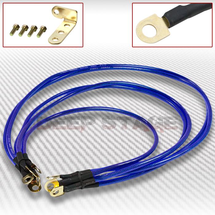 2x25"+2x33"+40.5" car/vehicle battery electronic ground/earth wire cable blue