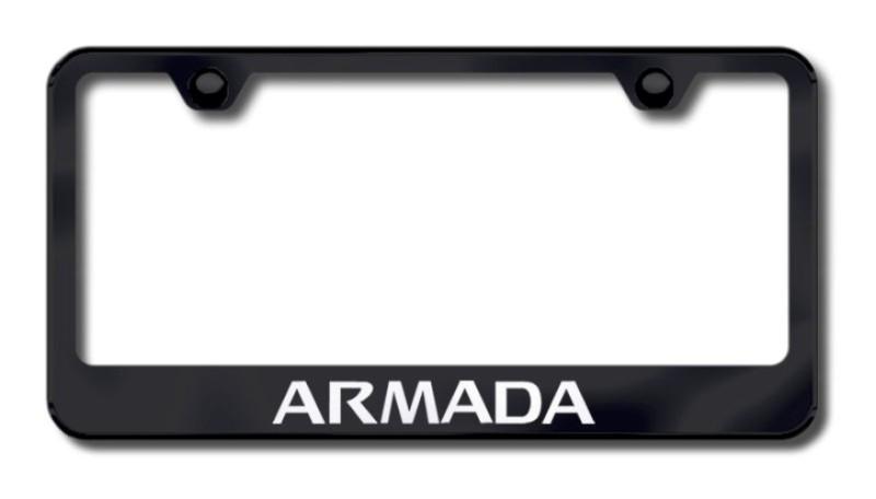 Nissan armada laser etched license plate frame-black made in usa genuine