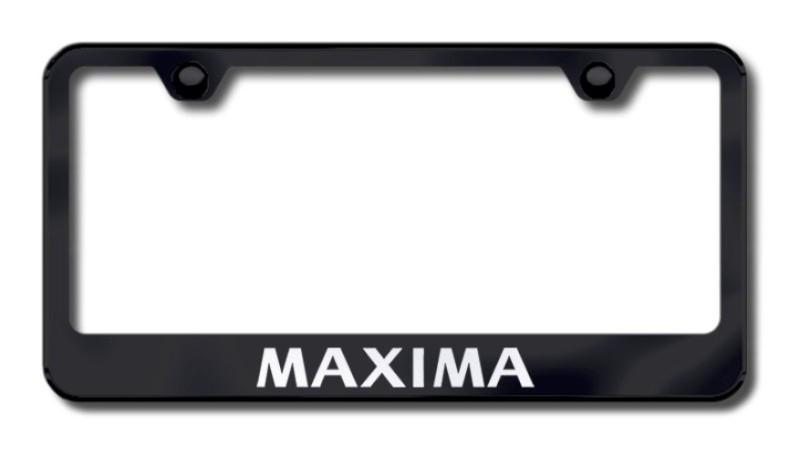 Nissan maxima laser etched license plate frame-black made in usa genuine
