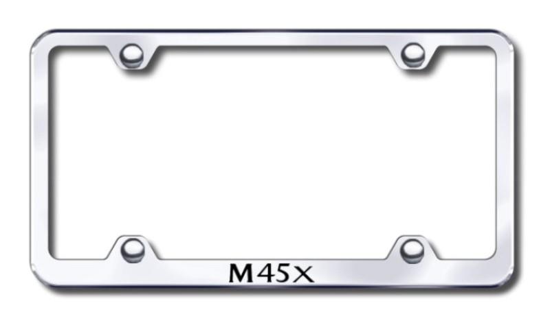 Infiniti m45x wide body  engraved chrome license plate frame -metal made in usa