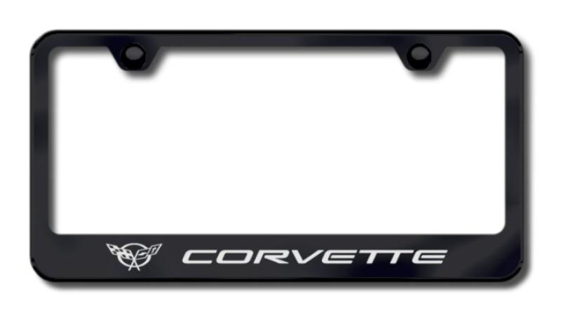 Gm corvette c5 laser etched license plate frame-black made in usa genuine