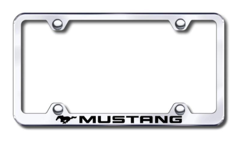 Ford mustang wide body  engraved chrome license plate frame -metal made in usa