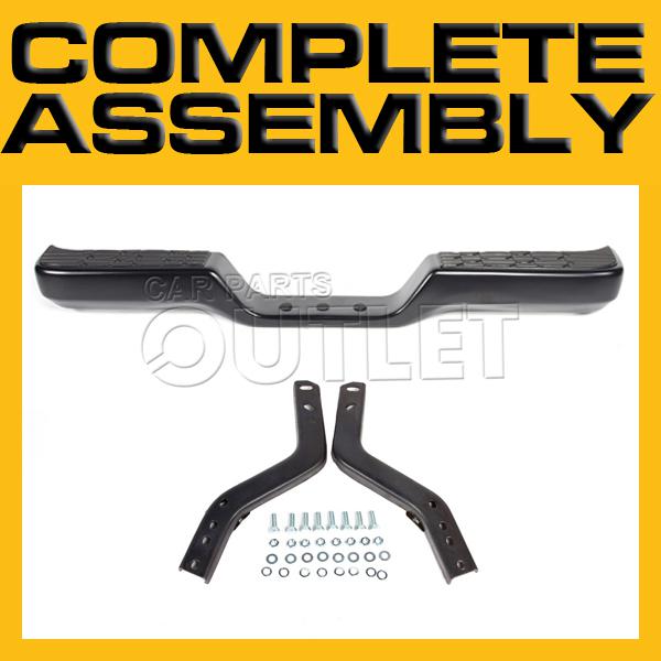 89-95 toyota pickup rear bumper black w.pad brackets to1102222 usa step bar type