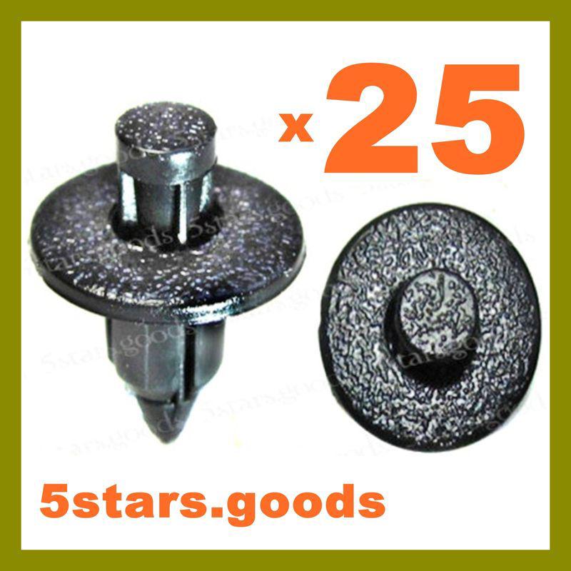 25x black retainer clips for lexus rx330 2004-on front fender apron / dash panel