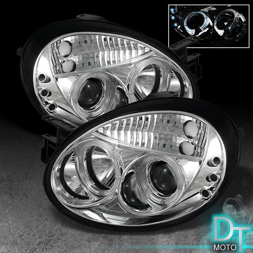 03-05 dodge neon dual halo projector led headlights lights lamps left+right