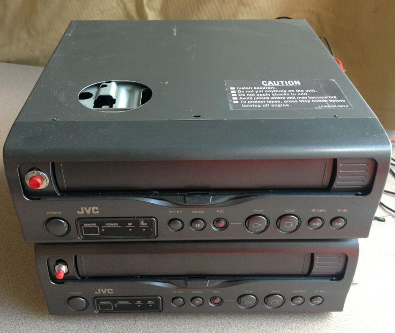 Lot of 2 jvc kz-v10 hi-fi vhs sqpb mobile video cassette player / recorder