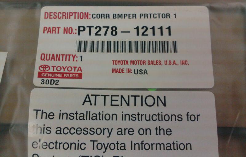 2011 to 2013 toyota corolla rear bumper protector - real factory oem accessory