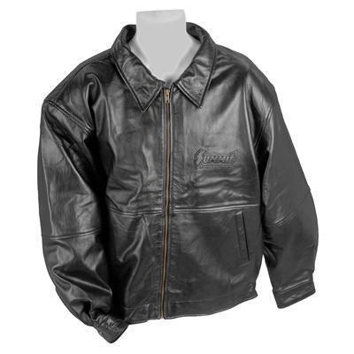 Summit jacket leather embossed summit equipment logo zipper black men's 2x-lg ea