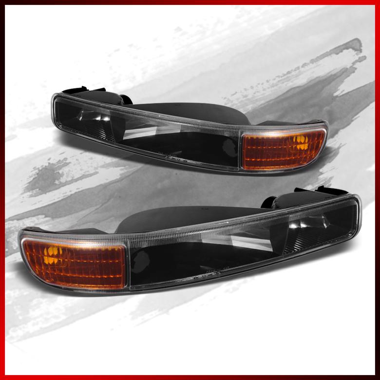 99-06 sierra 00-06 yukon black bumper signal lights amber reflector set combo