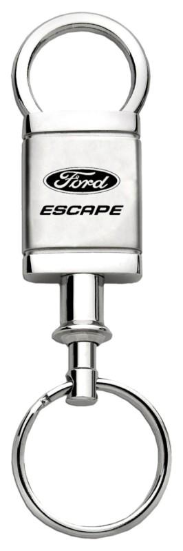 Ford escape satin-chrome valet keychain / key fob engraved in usa genuine