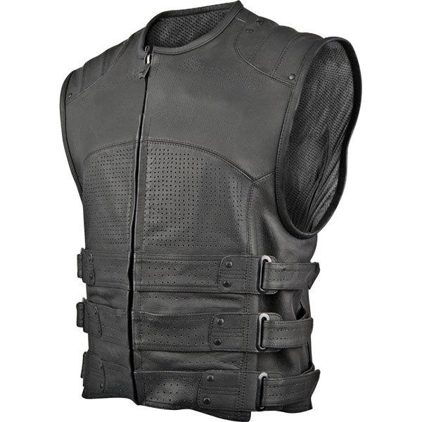Black s speed and strength tough as nails leather vest