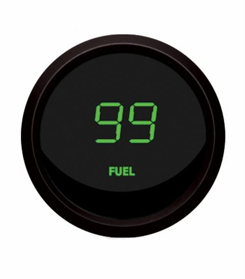Universal digital fuel level gauge green / black bezel intellitronix m9016-g usa