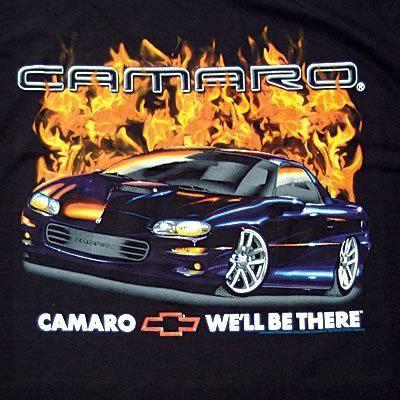 T-shirt short sleeve cotton muscle car camaro "we'll be there" black men's 2xl