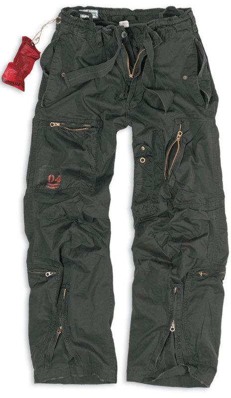 Vintage infantry black military combat cargo trousers