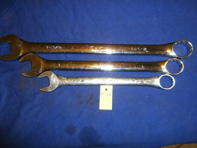 g12  s-k  [tools] usa  882?? 3 pcs 12 pt comb. wrenches.