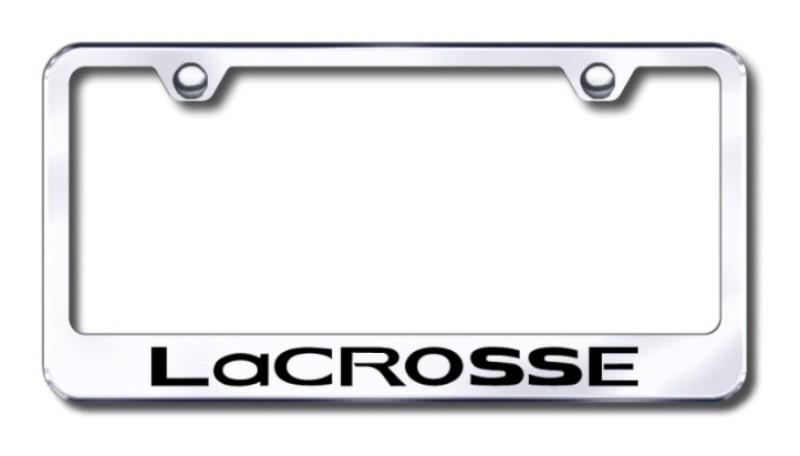 Gm lacrosse  engraved chrome license plate frame made in usa genuine