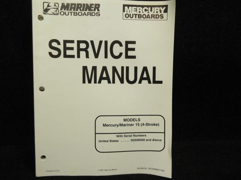 1997 mercury/mariner 15 outboard service manual 4 stroke# 90-856159 motor boat 