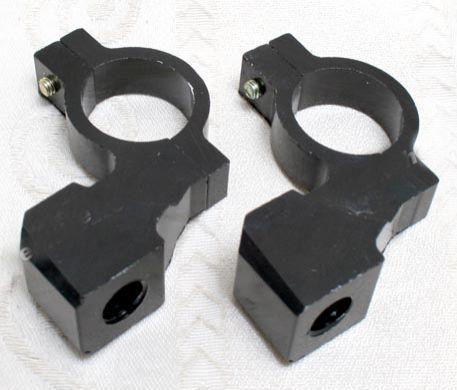 2 black motorcycle 7/8"/2.2cm dia handlebar clamp adaptor for 10mm thread mirror