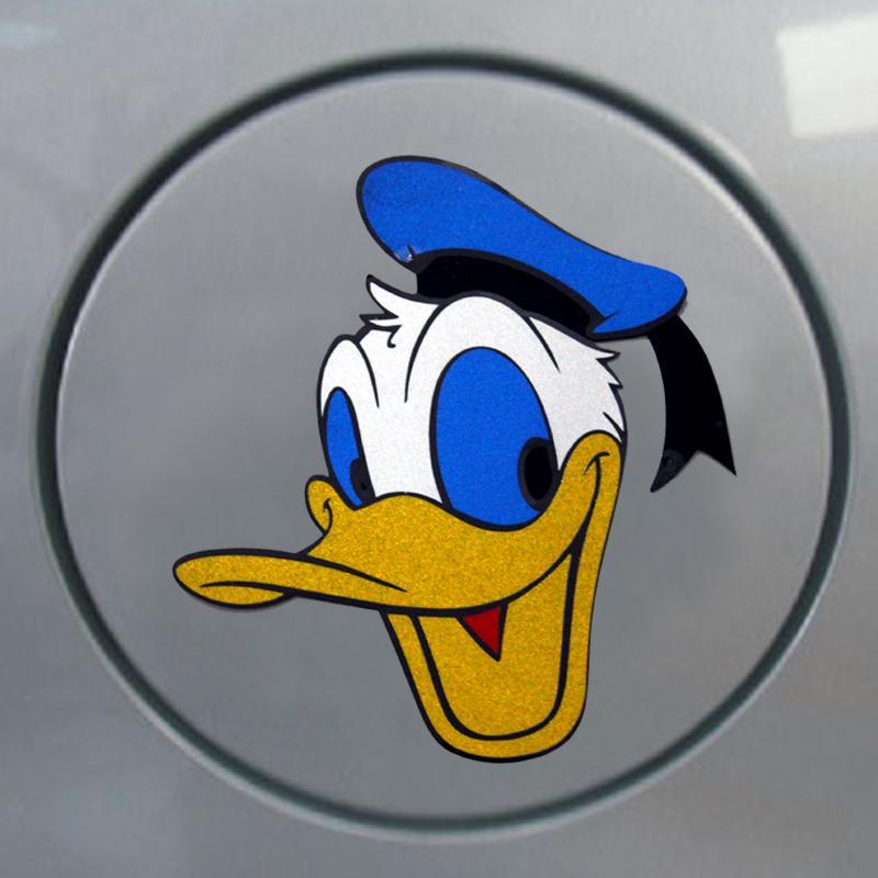 The head donald duck car stickers fuel tank cap reflective warning vinyl ~~