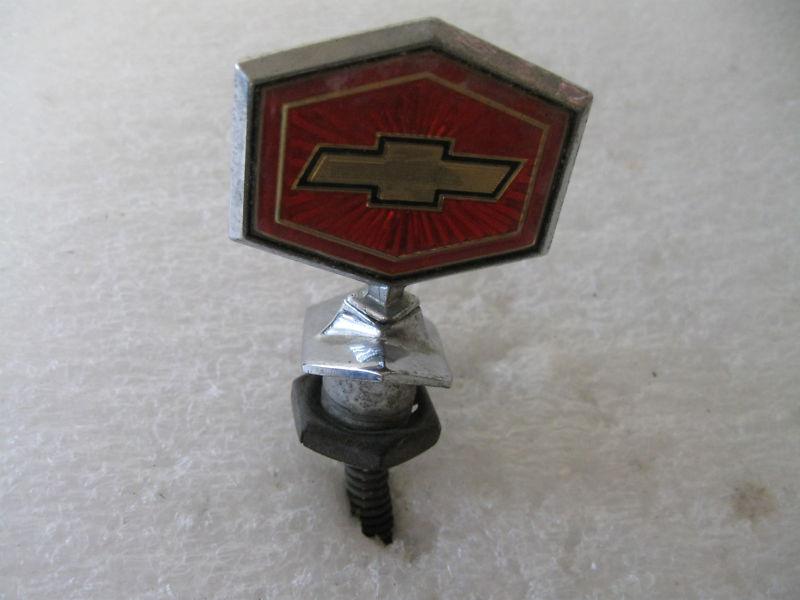Red chevrolet"bowtie hood  "  emblem  badge script trim     metal  gm