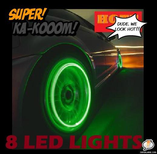 Usa! set of 8 neon led valve stem car rims lights chevy ford nissan honda toyota