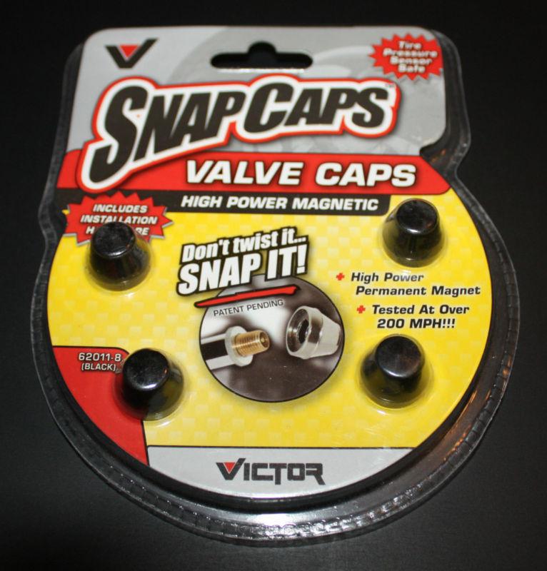 Victor snap cap valve caps in black