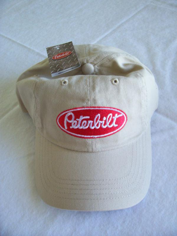 New peterbilt unstructured hat/cap: khaki/tan/beige, with logo. nwt!