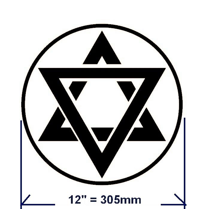 305 mm 12" star of david 02 decal vinyl sticker any colour 02 