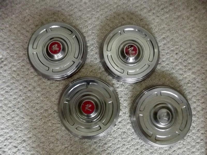 Rambler dog dish hubcaps - set of 4 original vintage amc oem