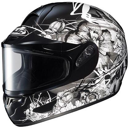 Hjc cl-16sn virgo dual lens black white snow helmet adult lg large