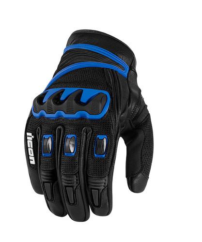 New icon compound mesh short motorcycle airmesh gloves, blue, large/lg