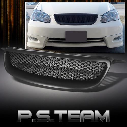05-08 toyota corolla ce le s jdm flat black sport front hood mesh grille grill
