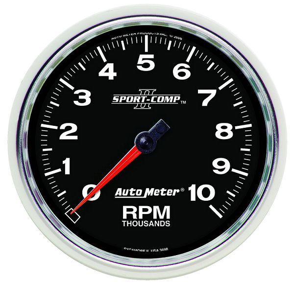 Auto meter 3698 sport comp ii 5" in-dash tachometer 10,000 rpm