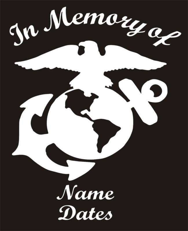 In memory of vinyl decal marine soldier window sticker qty 4