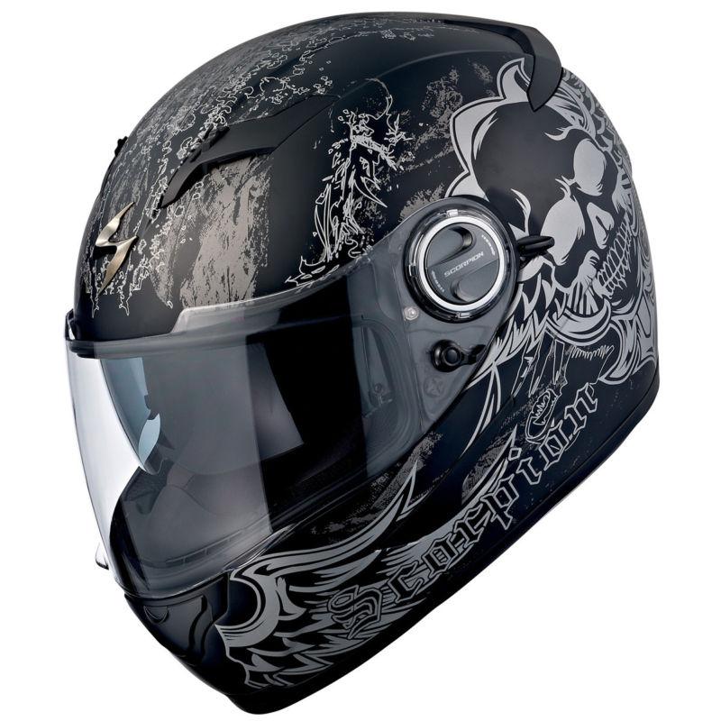 Scorpion exo-500 skull matte black xs motorcycle helmet full face extra small