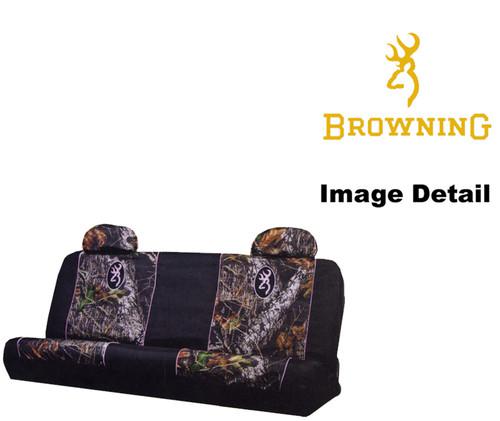 Rear car truck suv bench seat cover - browning pink buckmark camo camouflage