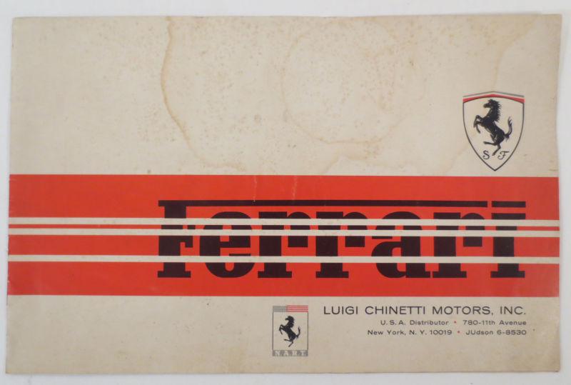 Ferrari original sales brochure berlinetta 275/gtb  330gt  spyder 275/gts