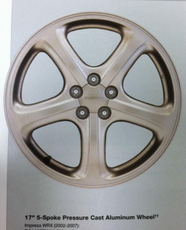 New subaru 17 x 7" 5-spoke pressure cast aluminum wheel impreza wrx