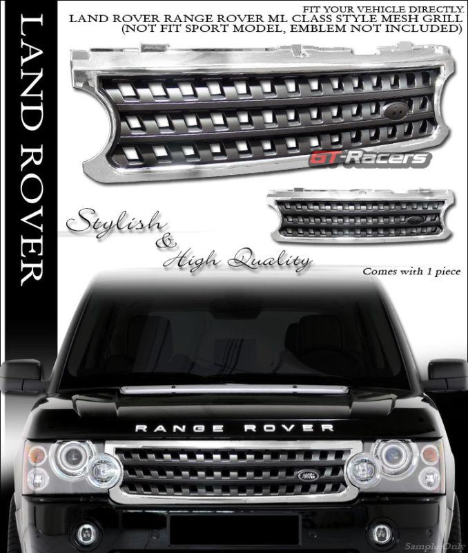 Chrome/black ml mesh style front hood bumper grill grille 2006-2009 range rover