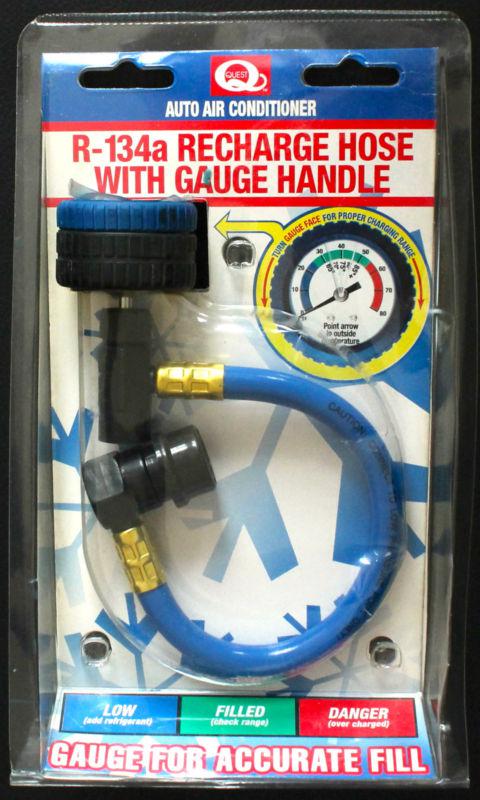 R134a recharge hose with gauge handle auto air conditioning quest